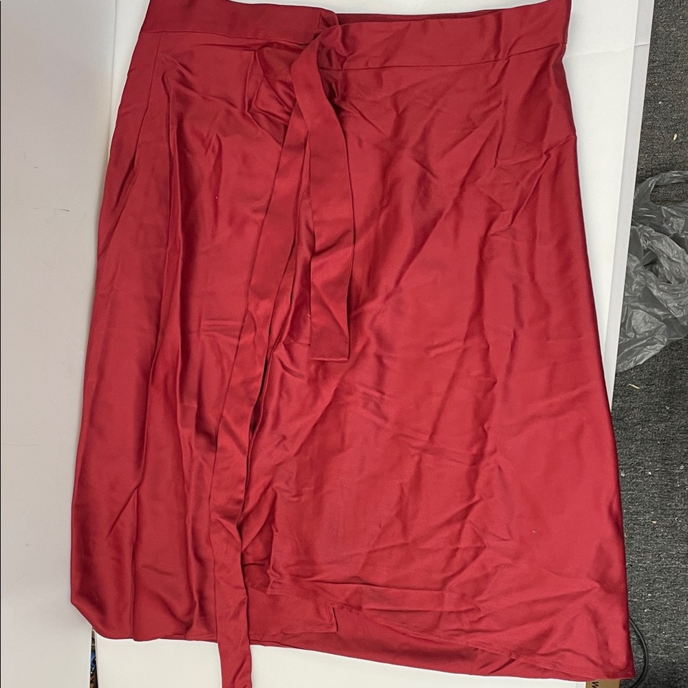 Marie Meunier of Paris Elegant Red Wrap Skirt